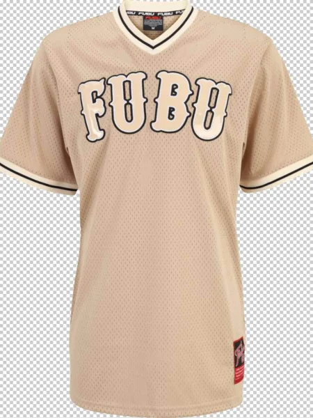 FUBU Tricou bej / nisipiu alb