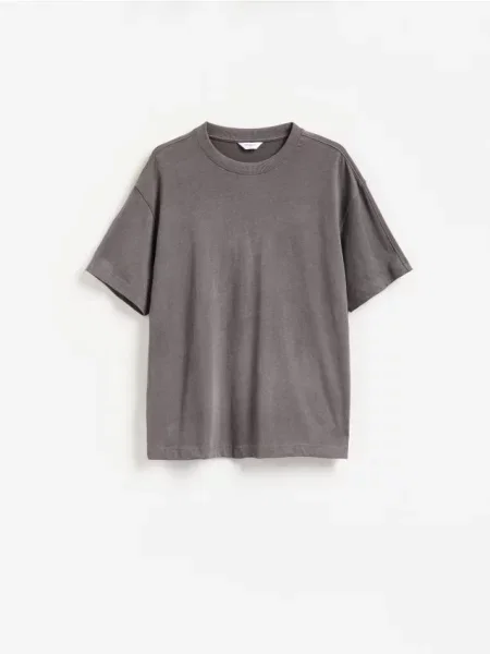 Reserved Tricou boxy din gri-închis gri