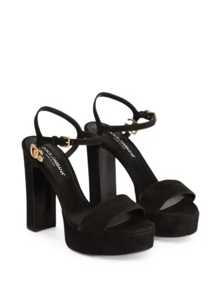 Sandale Dolce & Gabbana din piele de căprioară cu platformă negru
