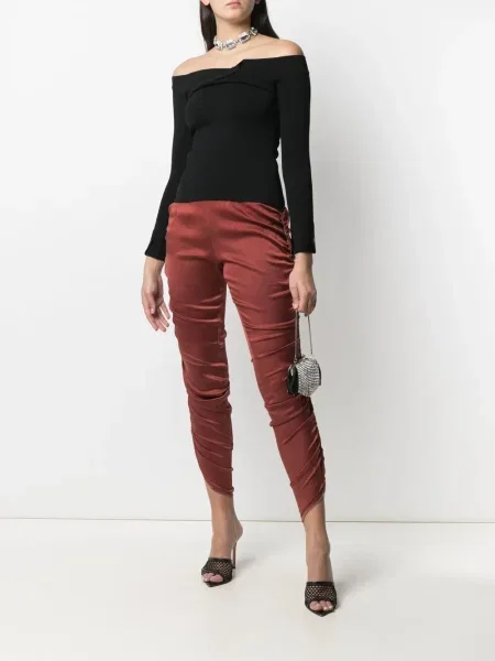 Zkrácené kalhoty Dolce & Gabbana Pre-owned s volány červené