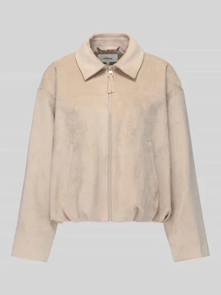 Kurtka o kroju relaxed fit z mieszanki z materiałem stylizowanym na aksamit S.oliver Red Label