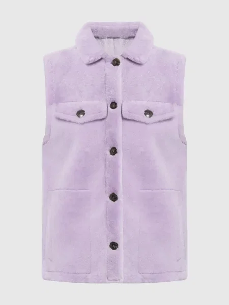 Бузковий хутряний жилет Tom Simonetta Ravizza фіолетовий