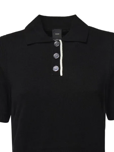 Gulerat tricou polo Pinko negru