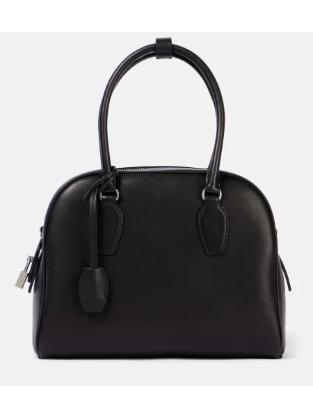 Geanta de piele The Row din piele negru