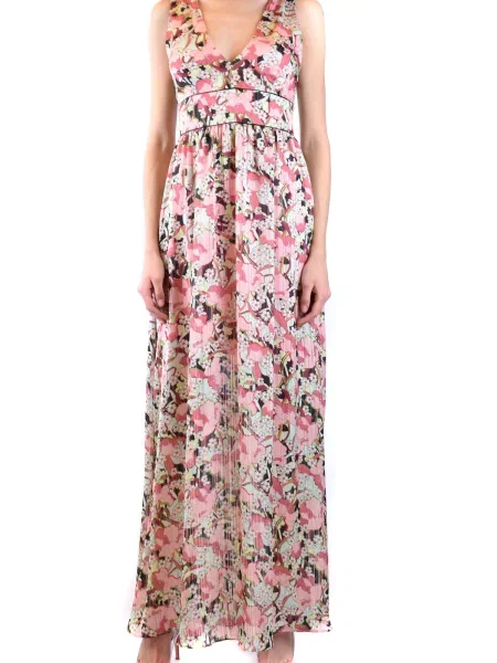 Długa sukienka maxi Pinko bez rękawów w kwiatki czarna
