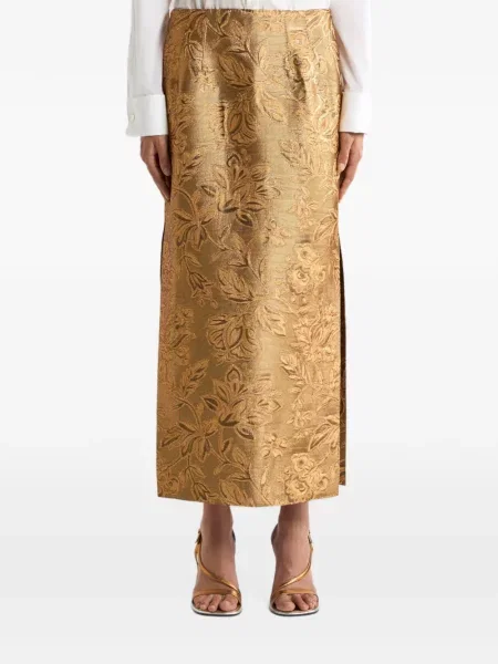 Jacquard midi-suknja Etro s cvjetnim printom