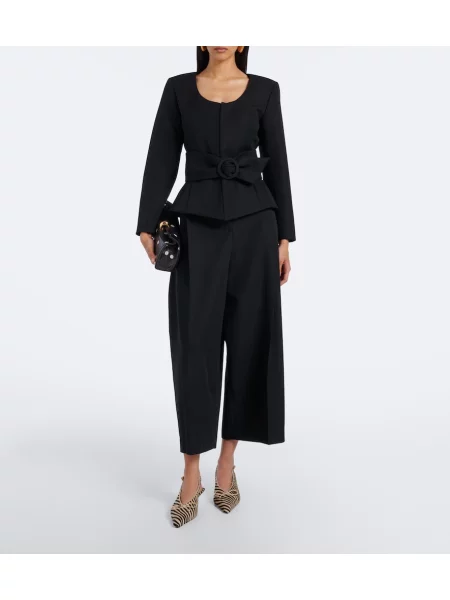 Decupat pantaloni Jacquemus de lână negru