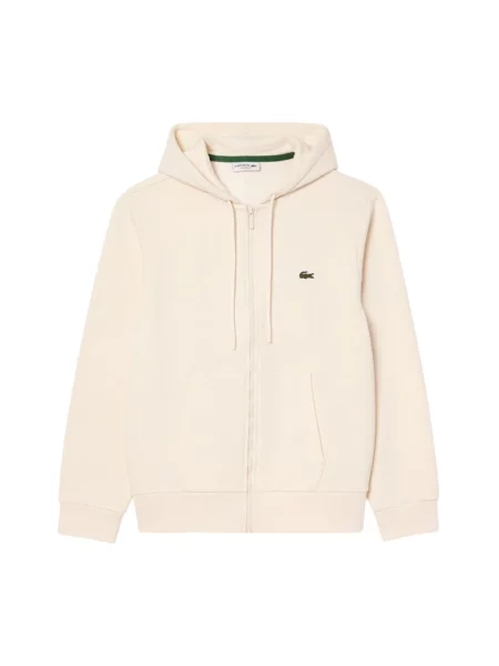 Bluza rozpinana o kroju regular fit z mieszanki bawełny Lacoste biała