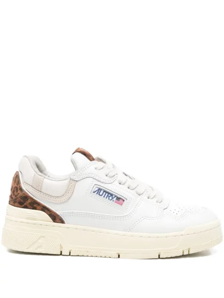 Sneakerși Autry cu imagine cu model leopard alb