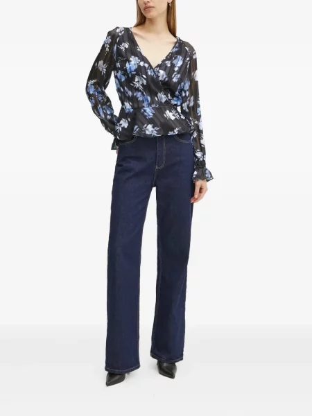 Bluză Guess cu model floral cu imagine plic negru