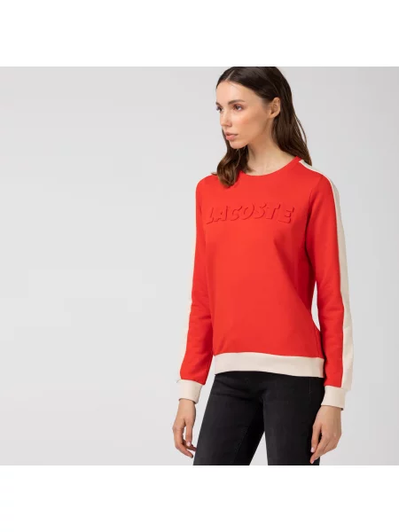 Толстовка Lacoste с круглым вырезом красная