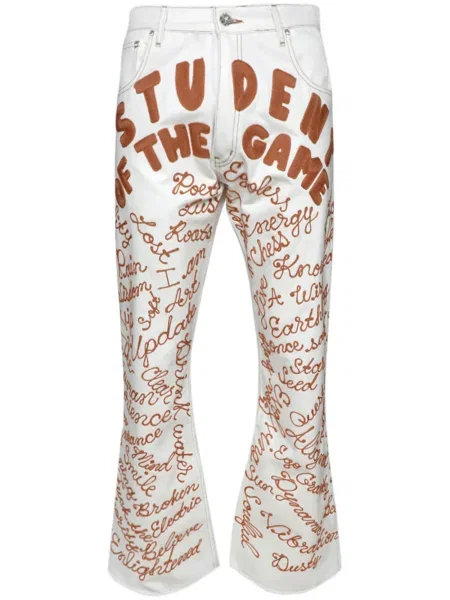 Blugi evazați Earthling Vip alb