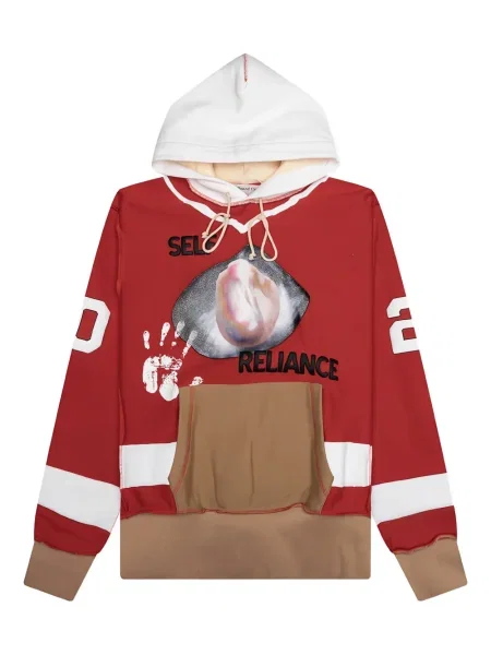 Суичър с качулка Advisory Board Crystals с кристали червено