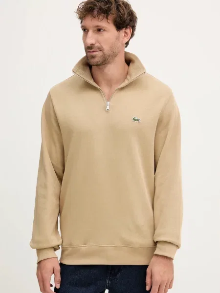 Lacoste sweter z półgolfem beżowy