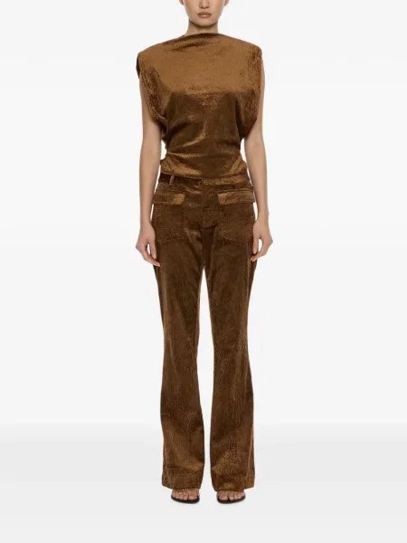 Pantaloni Christopher Esber de catifea cord maro