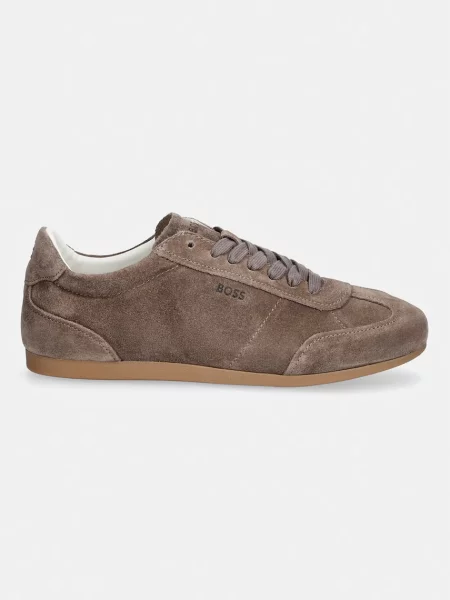 BOSS Solenne sneakers pentru femei piele întoarsă maro