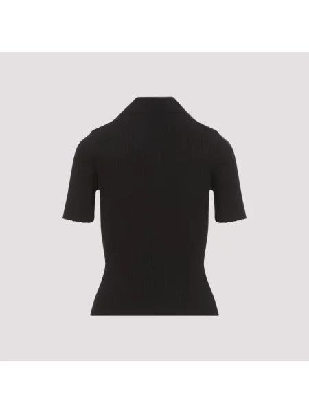 Koszulka polo Courreges pikowana czarna