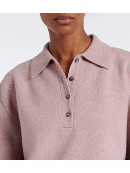 Tricou polo Róhe de lână roz