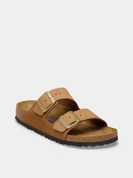Шлепанцы Birkenstock из нубука бежевые