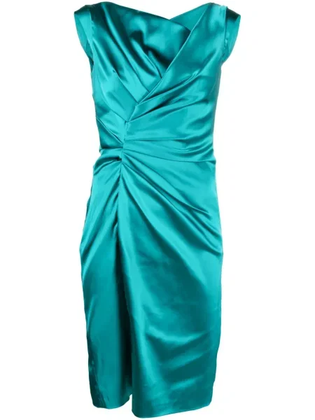 Sukienka midi Talbot Runhof do kolan garniturowa zielona