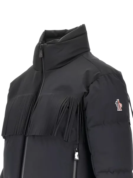 Geacă de schi Moncler Grenoble cu franjuri negru