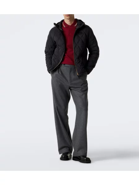 Geacă Burberry în carouri cu glugă negru