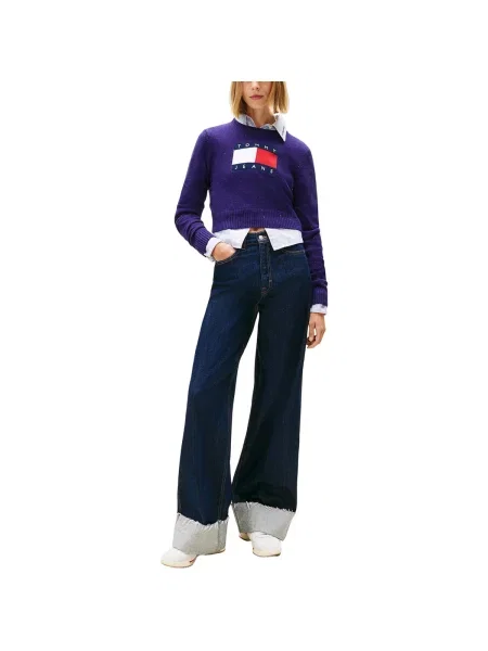 Tommy Jeans Sveter fialová