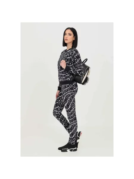 Spodnie Moschino z nadrukiem czarne