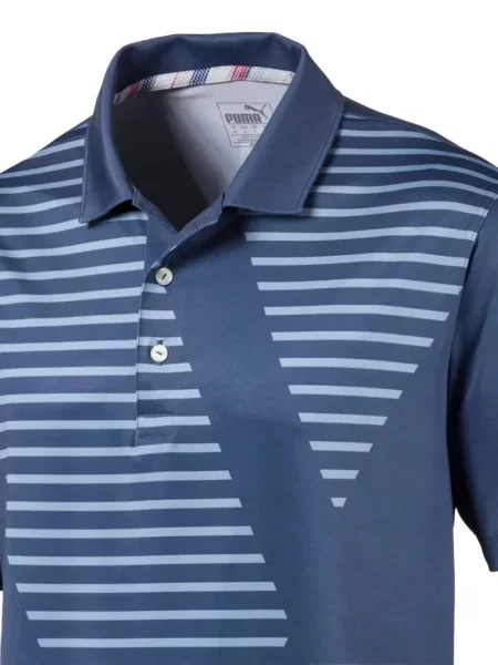 Tricou polo Puma cu dungi albastru
