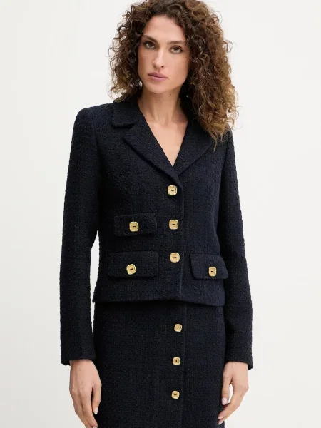 Luisa Spagnoli sacou din lână bleumarin un singur rând de uni