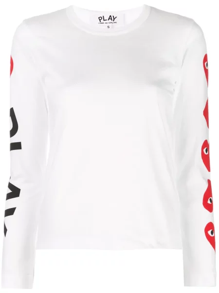 Hanorac Comme Des Garcons Play cu imagine alb