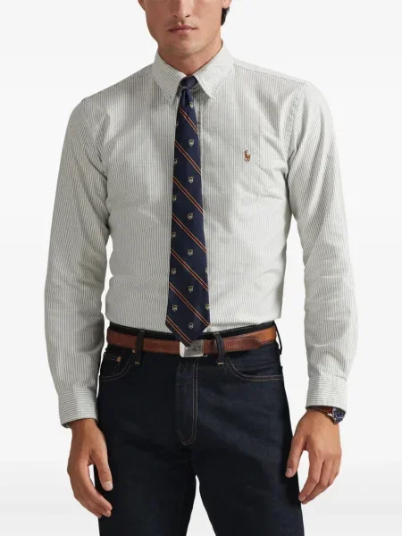 Ριγέ polo Polo Ralph Lauren με κουκούλα με αυτόγραφο λευκό