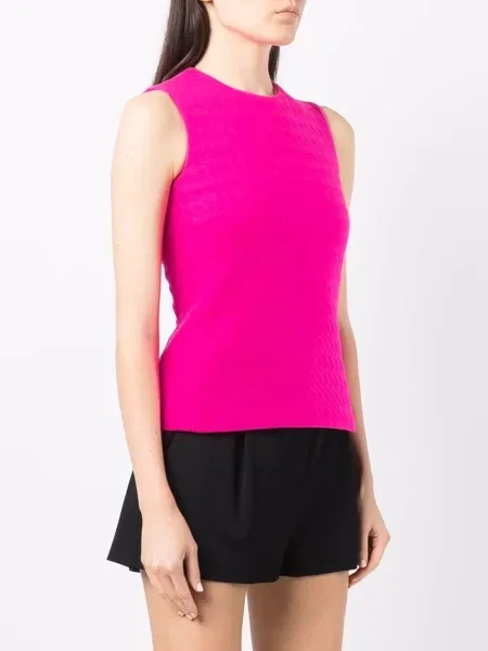 Žakárový top Christian Dior Pre-owned bez rukávů růžový