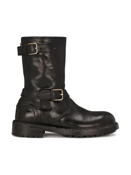 Kozaki Dolce And Gabbana skórzane czarne