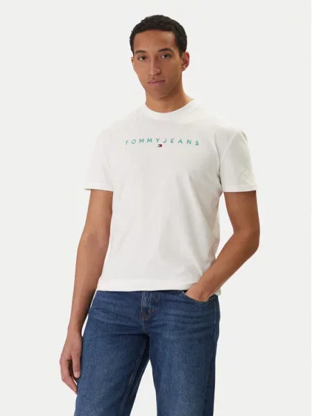 Tommy Jeans Majica tirkiz bijela