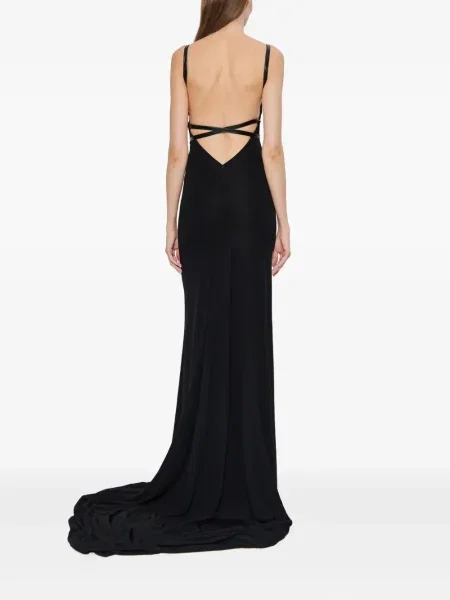 Rochie maxi Dsquared2 cu bretele negru