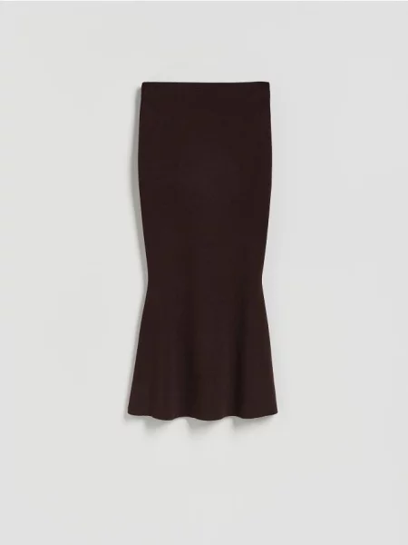 Reserved Fustă maxi din jerseu maro