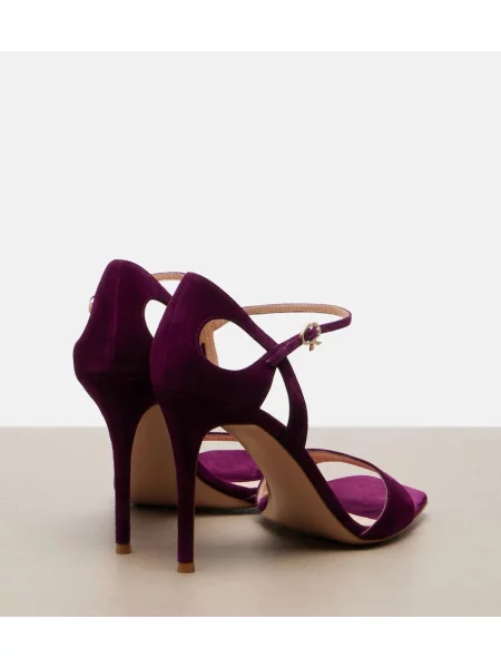 Sandale Gianvito Rossi din piele de căprioară violet