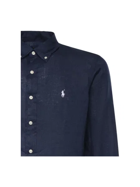 Polo Ralph Lauren Koszule Mężczyzna S Len Linen Shirt niebieski