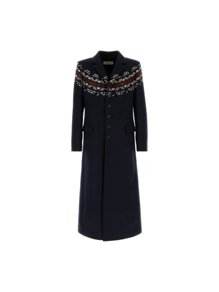 Płaszcz Dries Van Noten wełniany niebieski