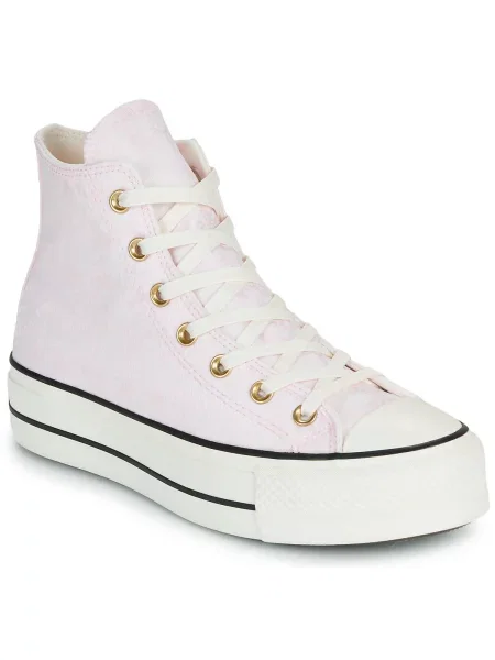 Členkové topánky Converse na platforme ružová