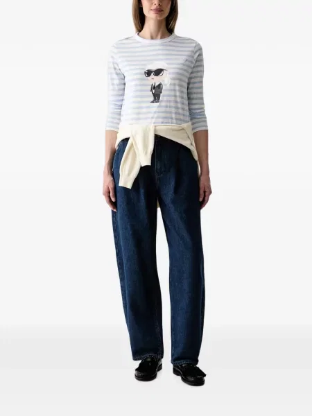 Blugi Karl Lagerfeld cu broderie albastru