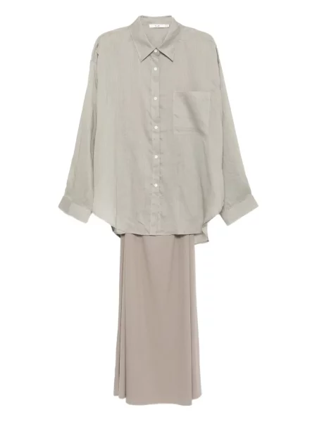 Rochie tip cămașă B+ab de costum gri