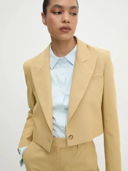 Однотонний однобортний піджак Answear Lab жовтий