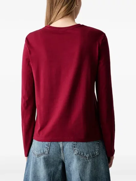 Lung tricou Liu Jo cu broderie roșu