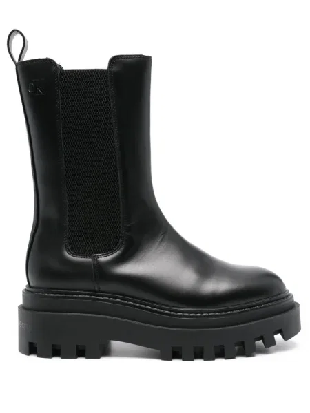 Botine Calvin Klein Jeans din piele negru
