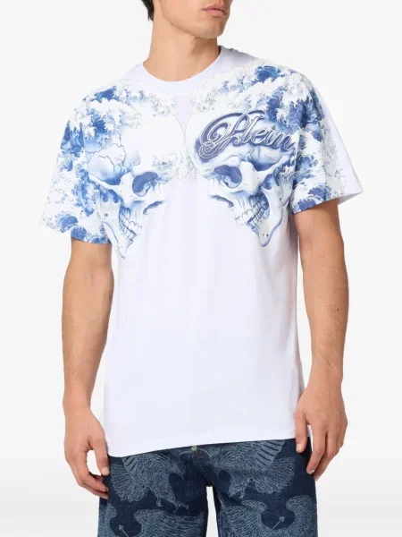 Tricou Philipp Plein cu imagine alb