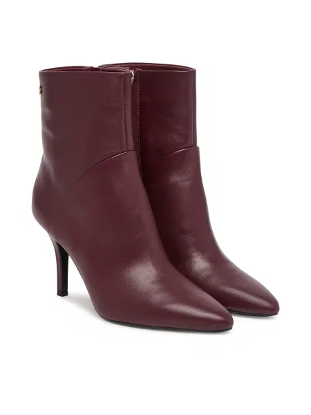 Botine Tommy Hilfiger High Heel Clean Ankle Boot Vișiniu