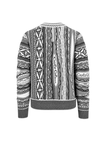 Dzianinowy sweter Carlo Colucci szary
