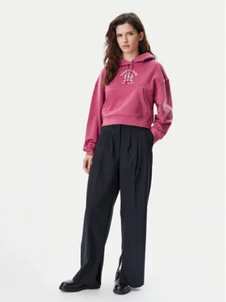 Tommy Jeans Mikina Varsity Boxy Fit růžová
